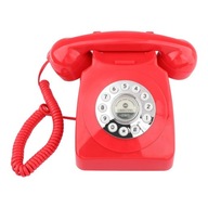 Księga gości na wesele, telefon przewodowy w stylu vintage, czerwony telefon stacjonarny w stylu retro
