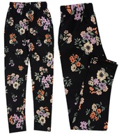 GETRY LEGGINSY czarne w kwiaty PRINT 128 H009A