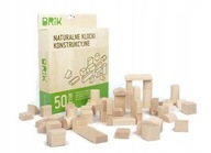 Drevené kocky 50ks natural POĽSKÉ Montessori