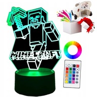 3D NOČNÁ LAMPA LED MINECRAFT 16 FARBY Darček ku Dňu detí