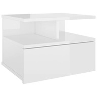 vidaXL Závesný nočný stolík, vysoký lesk, biely, 40x31x27 cm