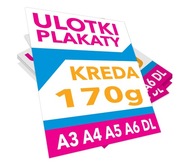 ULOTKI 170g - A4 250, A5 500, DL 750, A6 1000 szt.