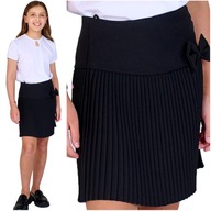 Galová sukňa pre dievčatko plisovaná čierna mašľa PL Basta 134