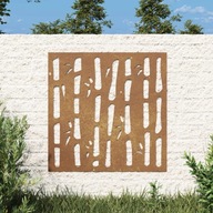 Záhradná dekorácia na stenu 55x55 cm korténová oceľ bambus