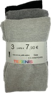 TEZENIS rajstopy 3 PARY trójpak szare bawełna 110 - 116 cm 4-6 lat