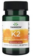 SWANSON Vitamin K2 100 mcg 30 kapsułek Witamina K z Natto