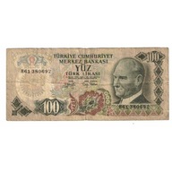 Banknot, Turcja, 100 Lira, 1970, 1970-10-14, KM:18