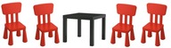 IKEA LACK Stolik+MAMMUT Czter Krzesełka dla dzieci