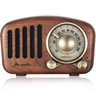 Sieťové a batériové FM rádio Feegar Retro Wood