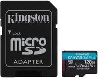 Kingston microSDXC Canvas Go! Plus 128GB 170R A2 U3 V30 Card adapter