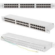 PATCH PANEL 48 PORT 1U 19" KAT.6 FTP EKRANOWANY SZARY LANBERG