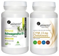 Aliness Ashwagandha 590mg + chelátovaný zinok 15mg Testosterón Pevnosť