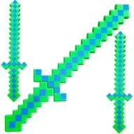 MIECZ ŚWIETLNY MINECRAFT DŁUGI 61 CM PIXEL ŚWIECĄCY DŹWIĘKI BROŃ Z GRY LED