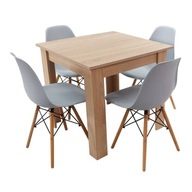 Zestaw stół Modern 80x80 4 krzesła Milano szare