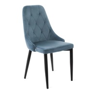Krzesło LOUIS QUILTER welurowe niebieskie 44x59x88 cm HOMLA