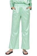JUICY COUTURE Zielone satynowe spodnie piżamowe XS