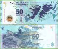 ARGENTÍNA MÁLYVA 50 PESOS ND 2015 A P-362 UNC