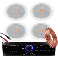 4x GŁOŚNIKI SUFITOWE JBL 13cm WZMACNIACZ BLUETOOTH USB SD AUX