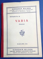 KATALOG Varia Antykwariatu Naukowego Wildera 1930