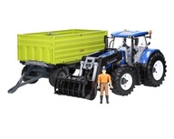 Bruder traktor New Holland+ przyczepa oraz figurka