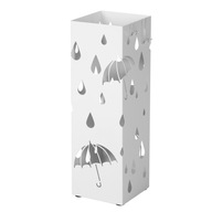 Stojan na dáždniky kovový, biely, motív kvapiek 15,5x15,5x49cm