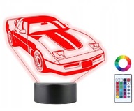 Lampka Nocna 3D Led Chevrolet Corvette Grawer