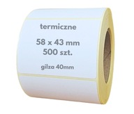 58x43 mm etykiety TERMICZNE białe ZEBRA 500szt produkt POLSKI żółty podkład