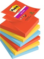 Post-it Super Sticky Z-Notes kolorowe 76 mm x 76 mm 6 bloczków x 90 kartek