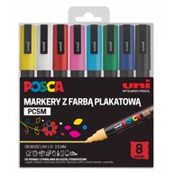 Marker s farbou UNI POSCA PC-5M sada 8 farieb