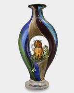 Sklenená váza v štýle Murano s figúrkou žaby