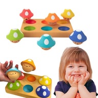 Zabawka edukacyjna dla dzieci 1 rok - sorter Psotne Grzybki kolorowe Sassy