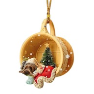 Świąteczna zawieszka w kształcie psa Ozdoba choinkowa Śliczny świąteczny styl C