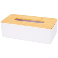 Pojemnik pudełko na chusteczki higieniczne, bambusowe, czarne/ białe bambus
