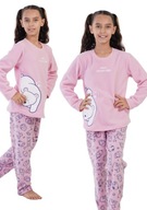 Dievčenské fleecové pyžamo hrubé Vienetta 134 9/10 detské zimné teplé