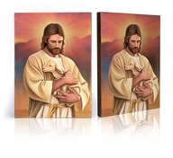 Ikona religijna Jezus Chrystus Dobry Pasterz - A - 10,5 cm x 14 cm