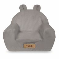 Fotelik piankowy dla dziecka sofka FOTEL dziecięcy z uszami IMIĘ GRATIS