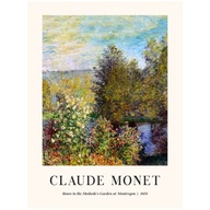 Plakat 80x60 Claude Monet pejzaż róże ogród malowany sztuka BOHO 30 WZORÓW