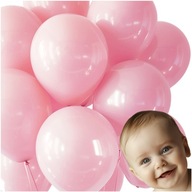Balony Różowe Pastelowe Dekoracje Balonowe Urodzinowe Chrzest Ślub 50szt
