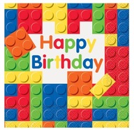 Serwetki papierowe Klocki Lego 16 sztuk Urodziny