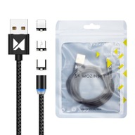 Magnetyczny Kabel USB 3w1 Lightning/Typ C/micro