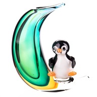 Dekoratívna váza zo skla Murano s tučniakom Sklenený tučniak