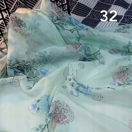 Kvetinová šifónová tkanina z gázového mäkkého materiálu na šaty