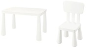 IKEA MAMMUT Konferenčný stolík + detská biela stolička