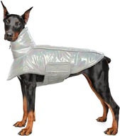 Ubranko kurtka peleryna dla psa na zimę ocieplane wodoodporne XXL srebrne