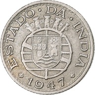 INDIE-PORTUGALSKIE, 1/4 Rupia, 1947, Miedź-Nikiel,
