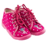 Buty dziecięce różowe w białe kropki Reweks rozmiar 25
