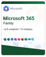Microsoft Office 365 Family 6 PC | 1 ROK | BOX