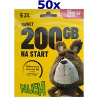 50x STARTER NOWY PLUSH 5 ZŁ PLN NA KARTĘ KARTA SIM MICRO NANO PLUS