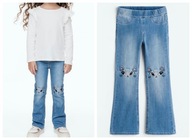H&M spodnie tregginsy rozszerzane z kotkami 92