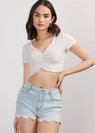 H&M Shein top krótki w prążek 38 M K45